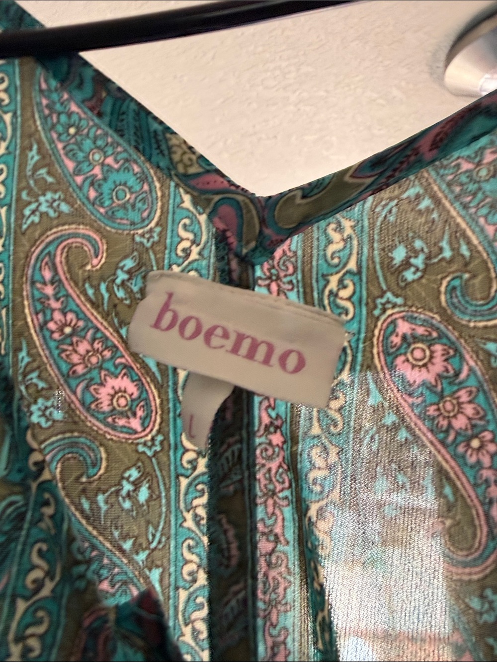 Anthropologie Teal Paisley Maxi Dress - Picture 3 of 5